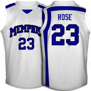 Maillot De Basket NCAA Memphis Tigers Derrick Rose 23 College Basketball Blanc
